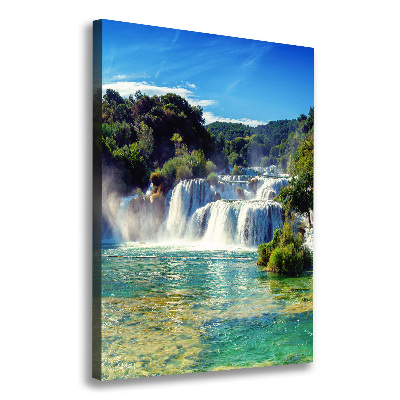 Picture canvas print KRKA waterfall