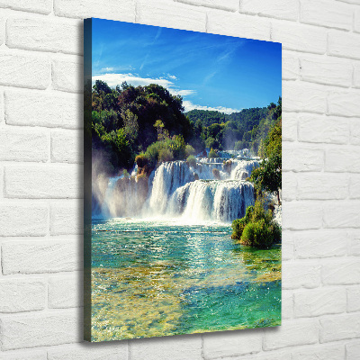 Picture canvas print KRKA waterfall