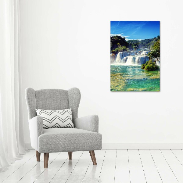 Picture canvas print KRKA waterfall