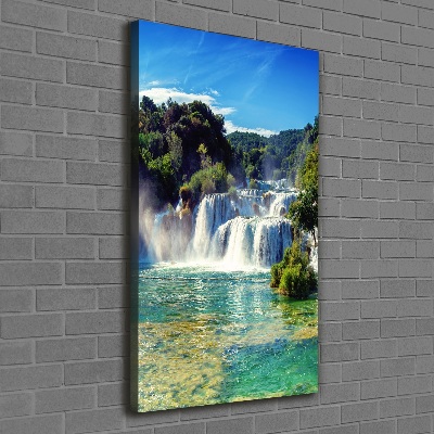 Picture canvas print KRKA waterfall