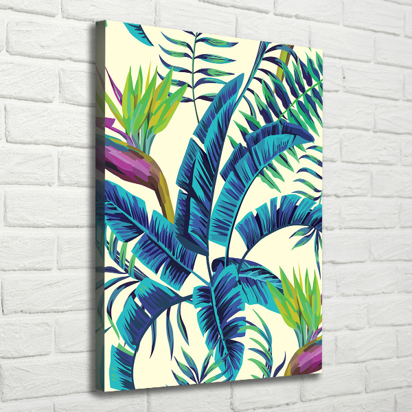 Picture canvas print Tropical leaves