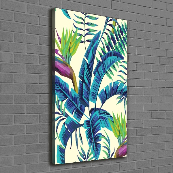 Picture canvas print Tropical leaves