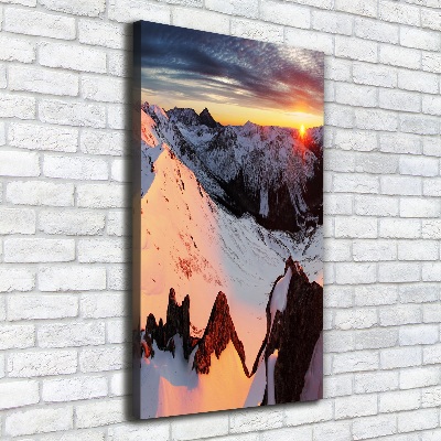 Picture canvas print Mountains in winter