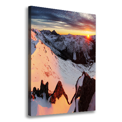 Picture canvas print Mountains in winter