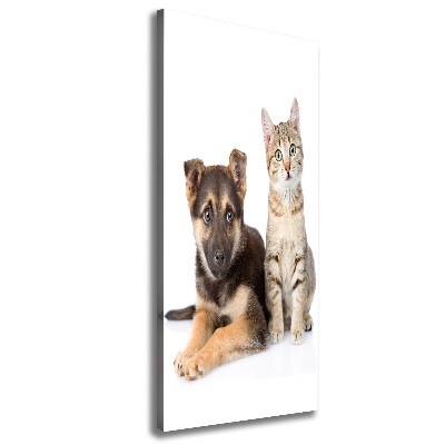 Wall art canvas large Dog and cat