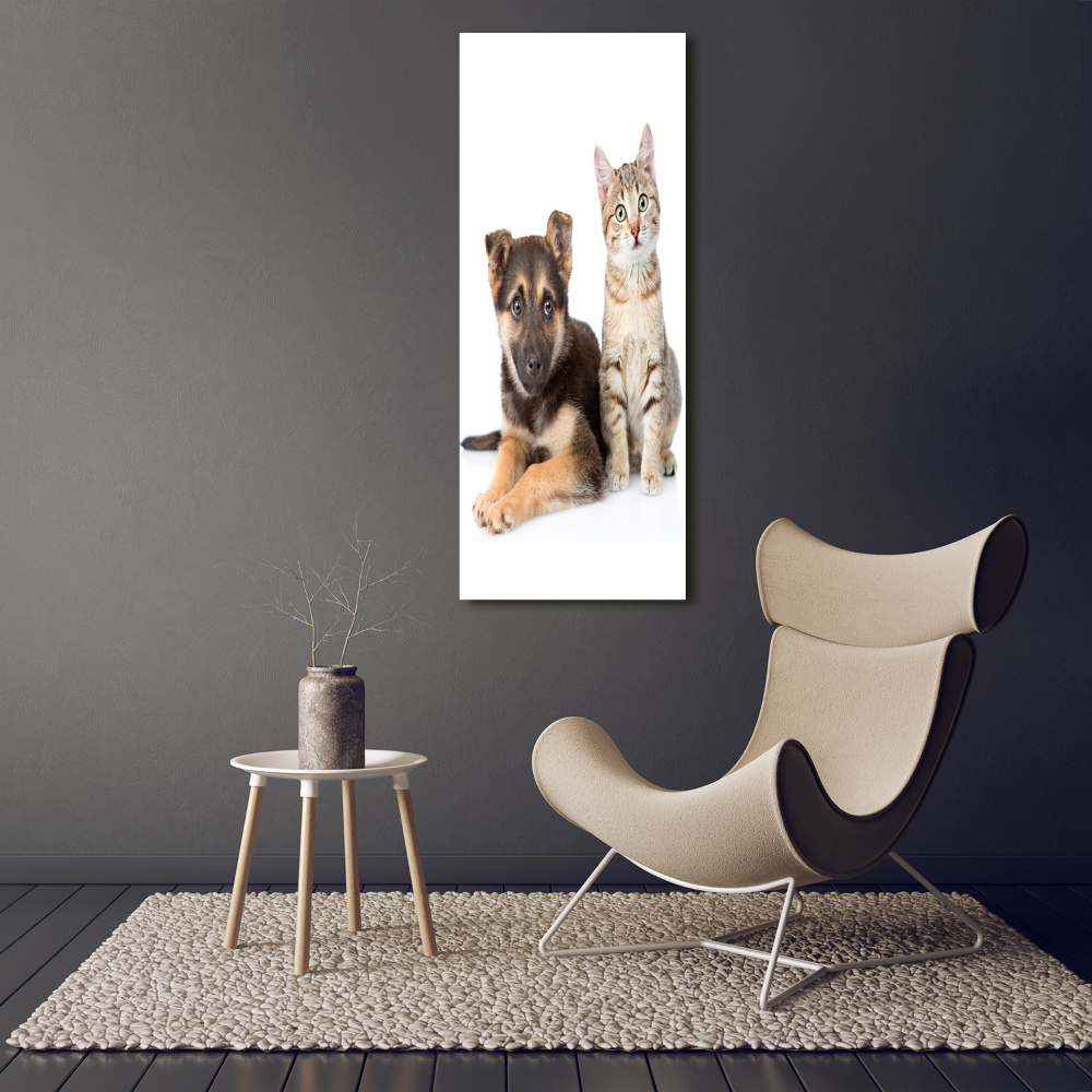 Wall art canvas large Dog and cat