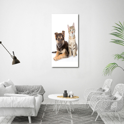 Wall art canvas large Dog and cat