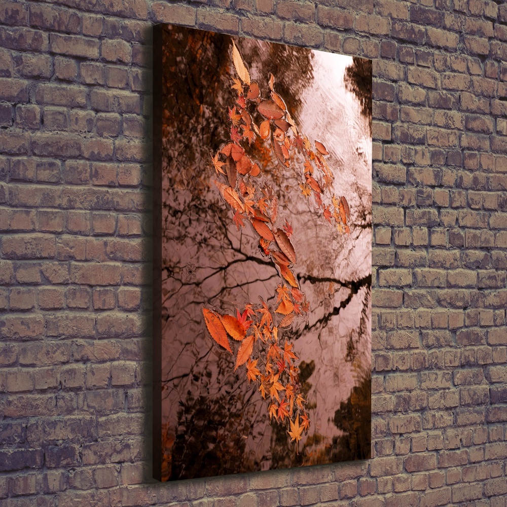 Wall art canvas large Autumn leaves