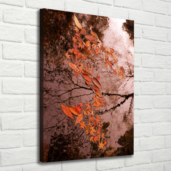 Wall art canvas large Autumn leaves