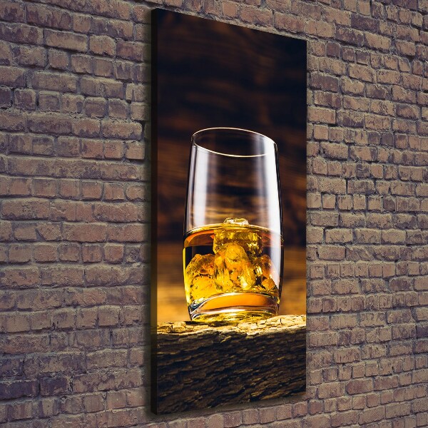 Large canvas wall art Bourbon in a glass