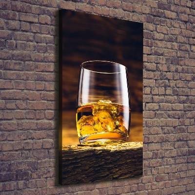 Large canvas wall art Bourbon in a glass