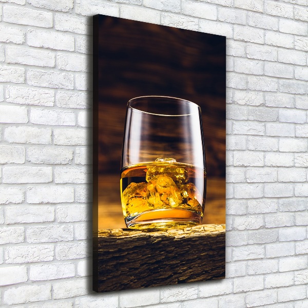 Large canvas wall art Bourbon in a glass