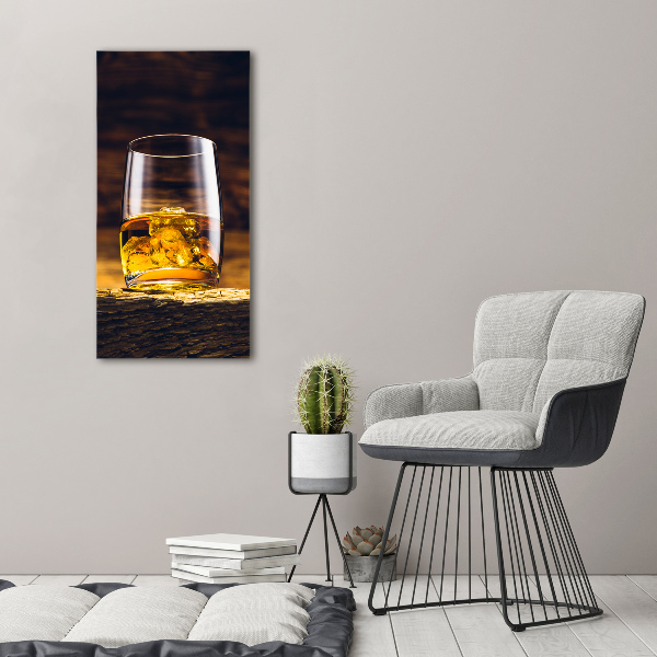 Large canvas wall art Bourbon in a glass