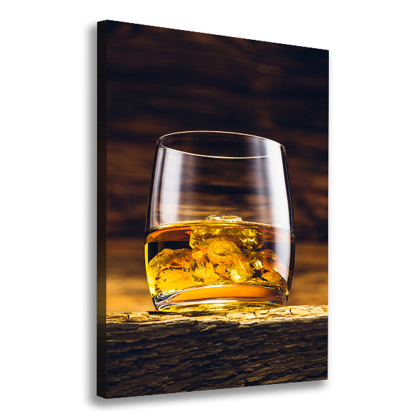 Large canvas wall art Bourbon in a glass