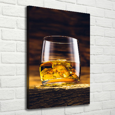 Large canvas wall art Bourbon in a glass