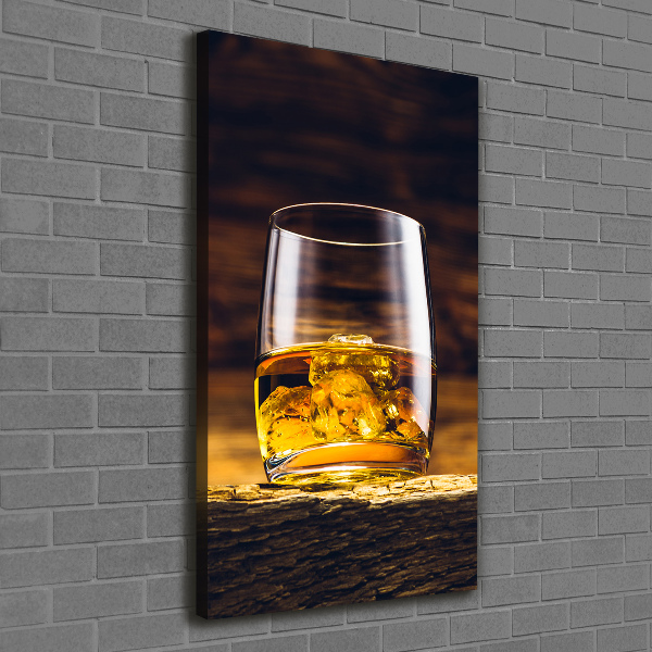 Large canvas wall art Bourbon in a glass