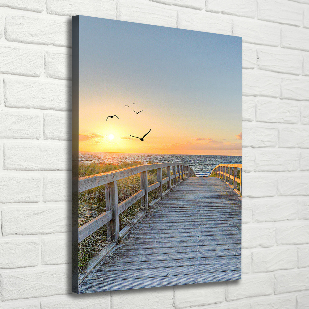 Picture canvas print Path to the beach