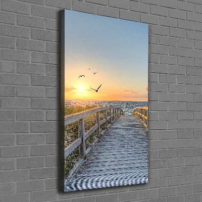 Picture canvas print Path to the beach