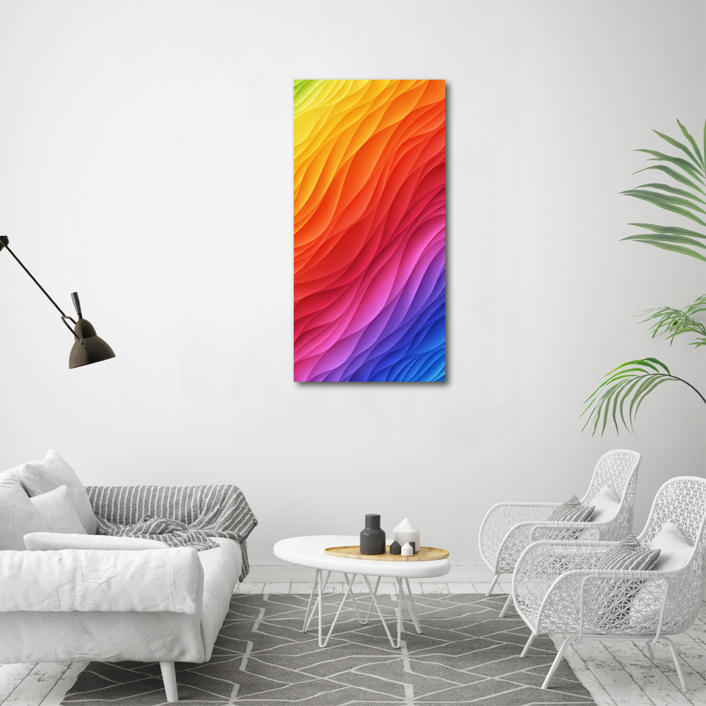 Large canvas wall art Colorful waves