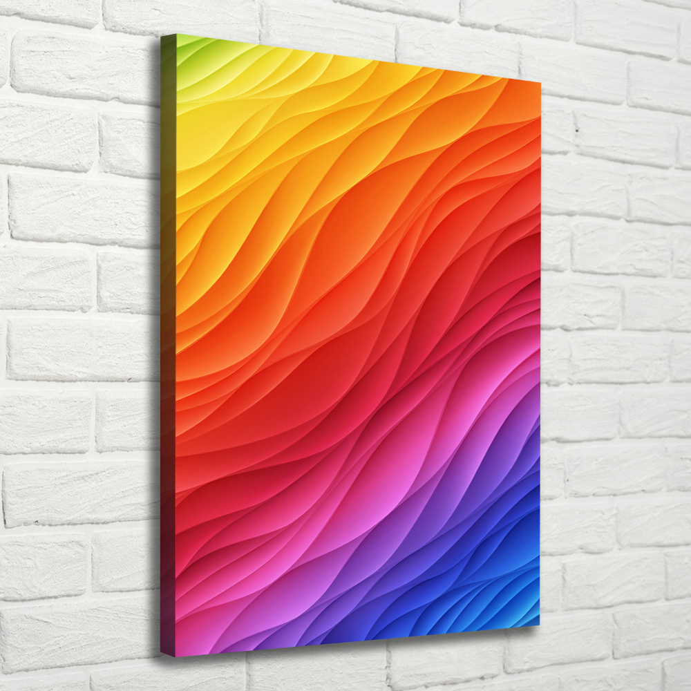 Large canvas wall art Colorful waves