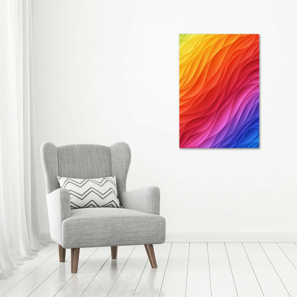 Large canvas wall art Colorful waves