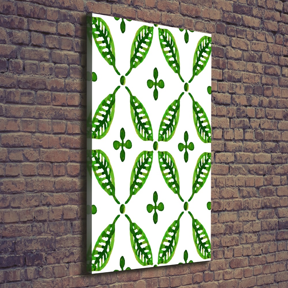 Wall canvas art Green leaves