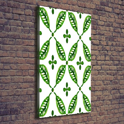 Wall canvas art Green leaves