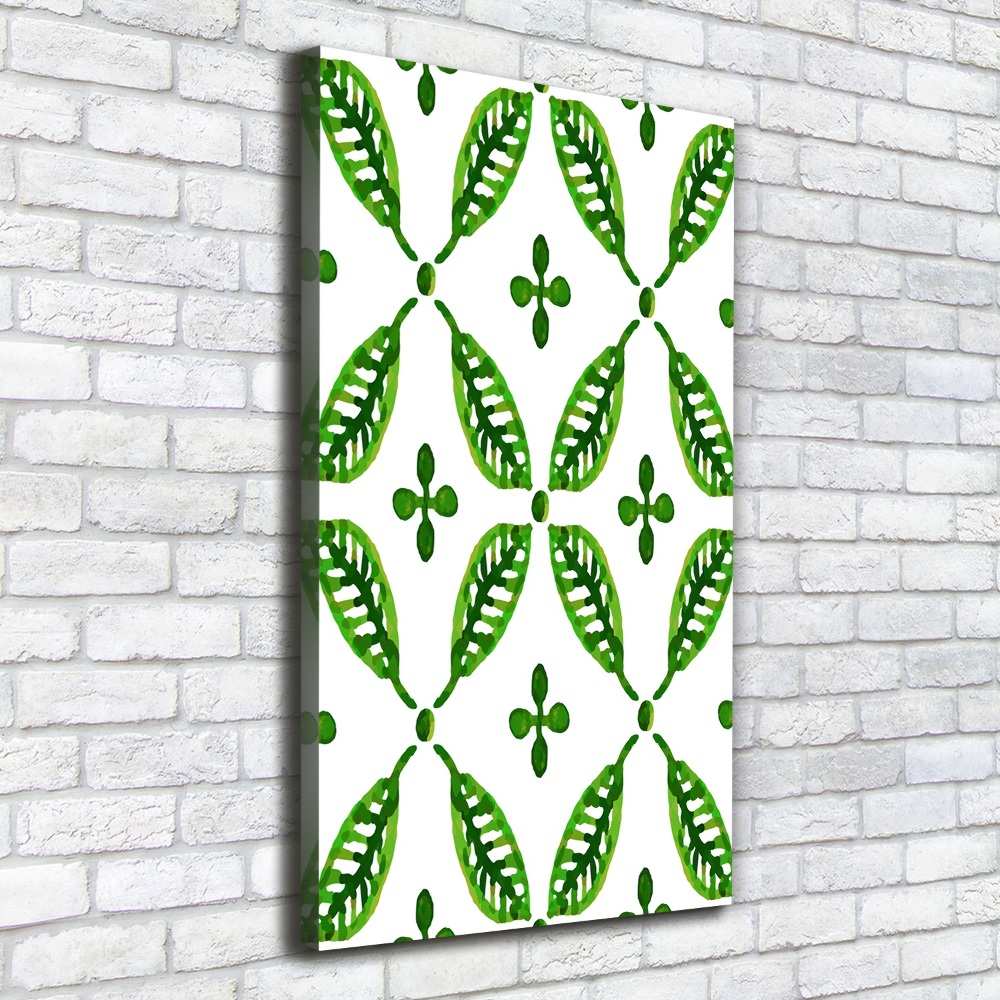 Wall canvas art Green leaves