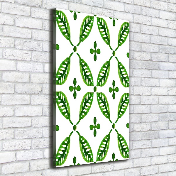 Wall canvas art Green leaves