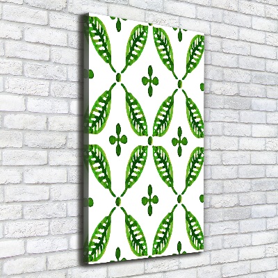 Wall canvas art Green leaves