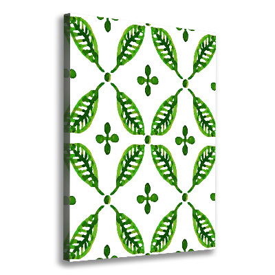 Wall canvas art Green leaves