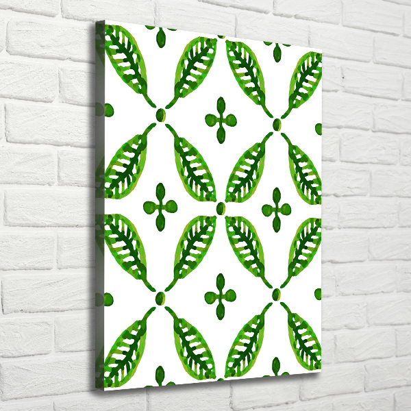 Wall canvas art Green leaves