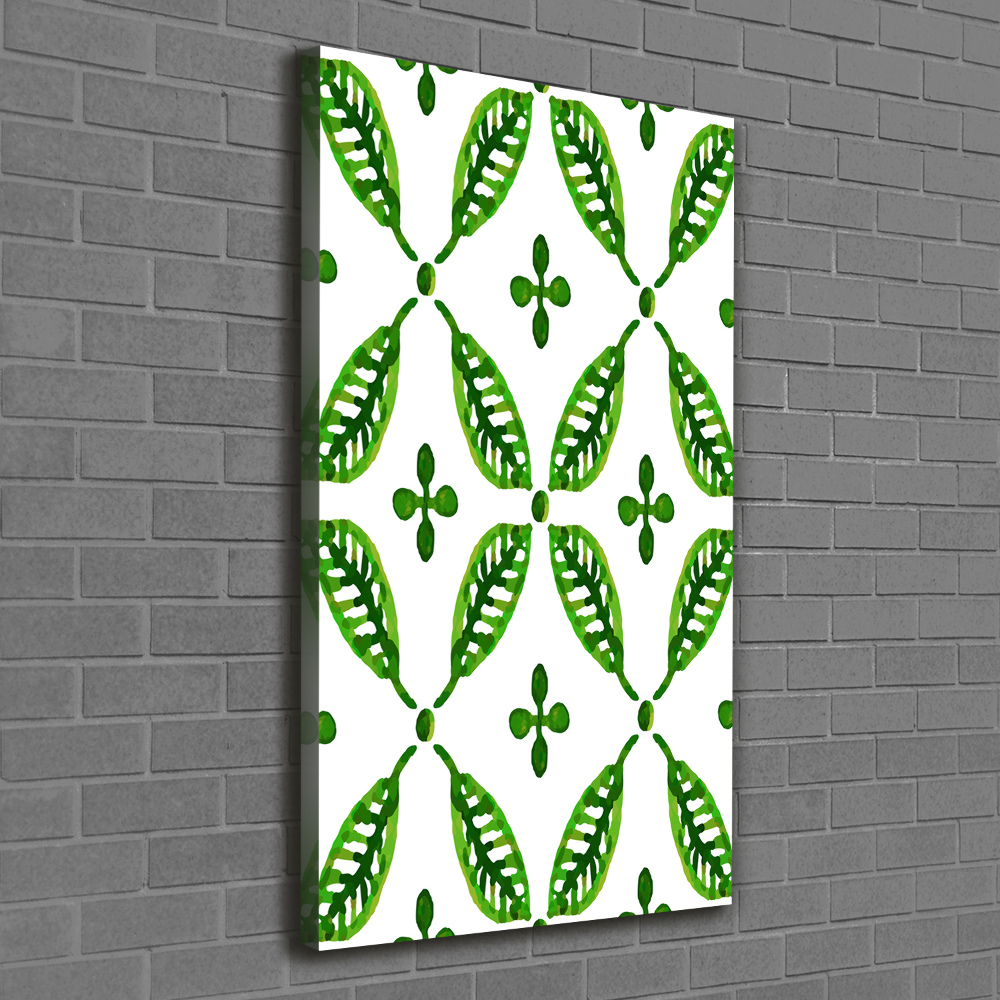 Wall canvas art Green leaves