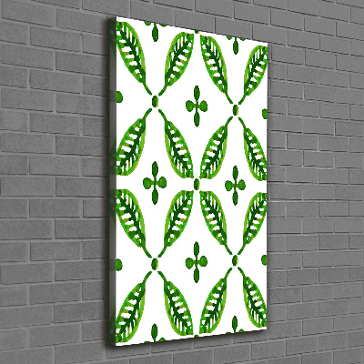 Wall canvas art Green leaves