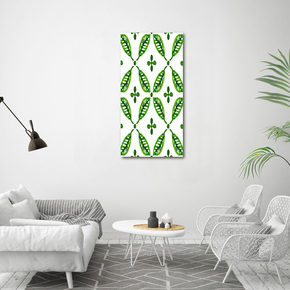 Wall canvas art Green leaves