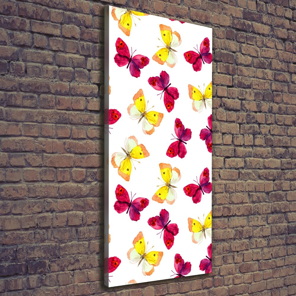 Large canvas wall art Colorful butterflies