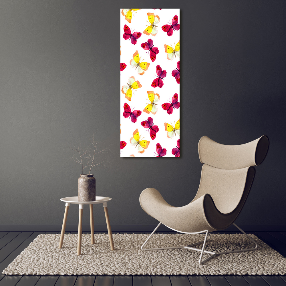 Large canvas wall art Colorful butterflies