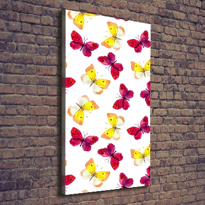 Large canvas wall art Colorful butterflies