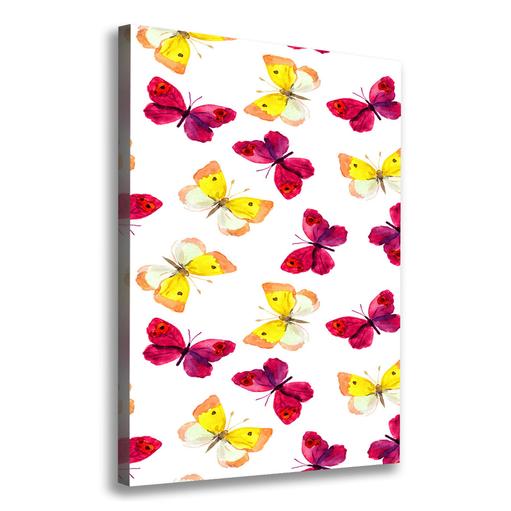 Large canvas wall art Colorful butterflies