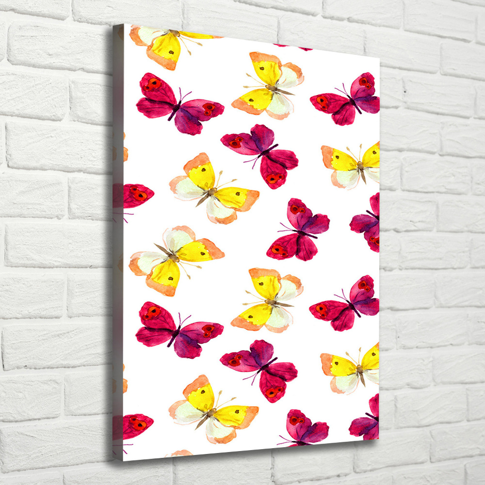 Large canvas wall art Colorful butterflies