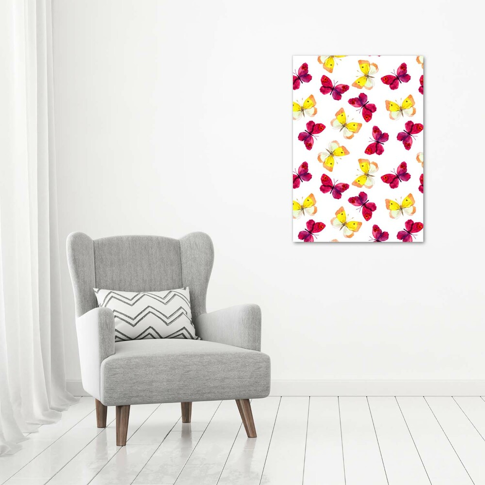 Large canvas wall art Colorful butterflies