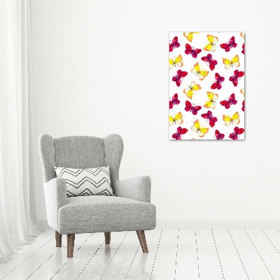 Large canvas wall art Colorful butterflies