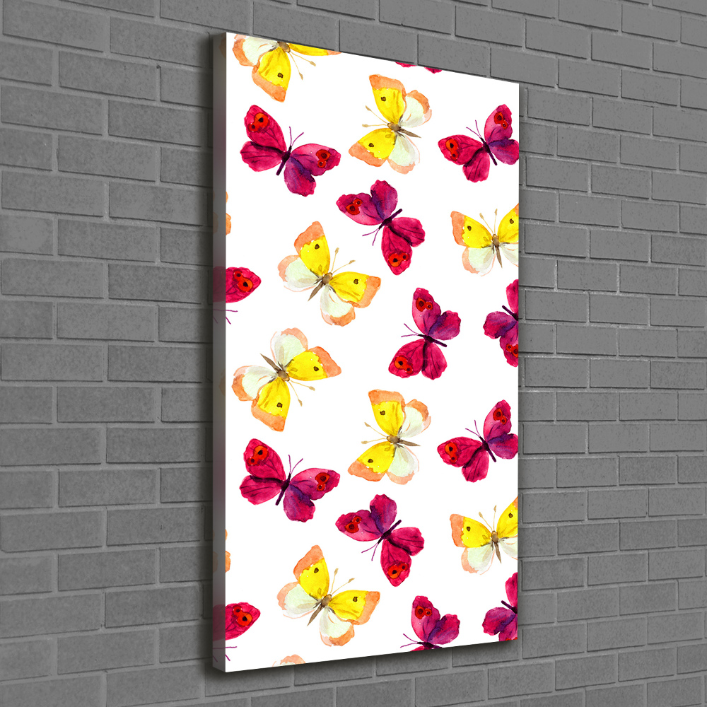 Large canvas wall art Colorful butterflies