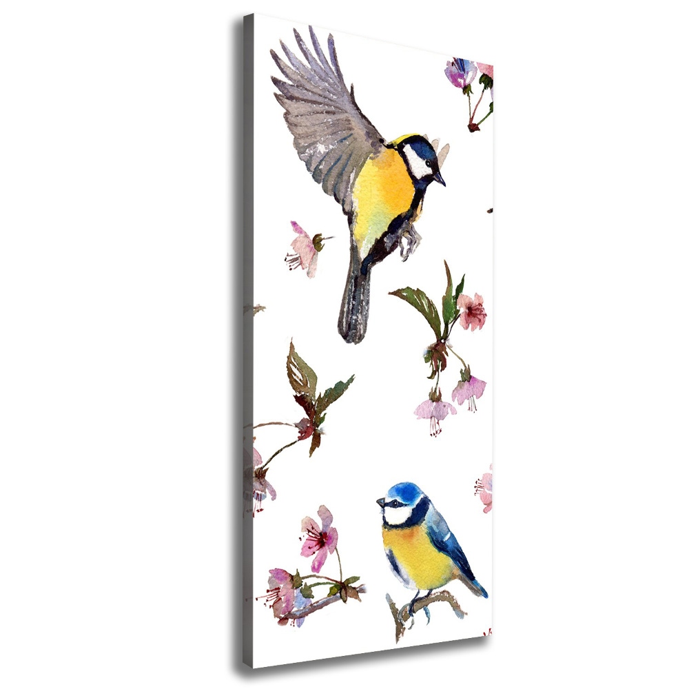 Large canvas wall art Birds and flowers