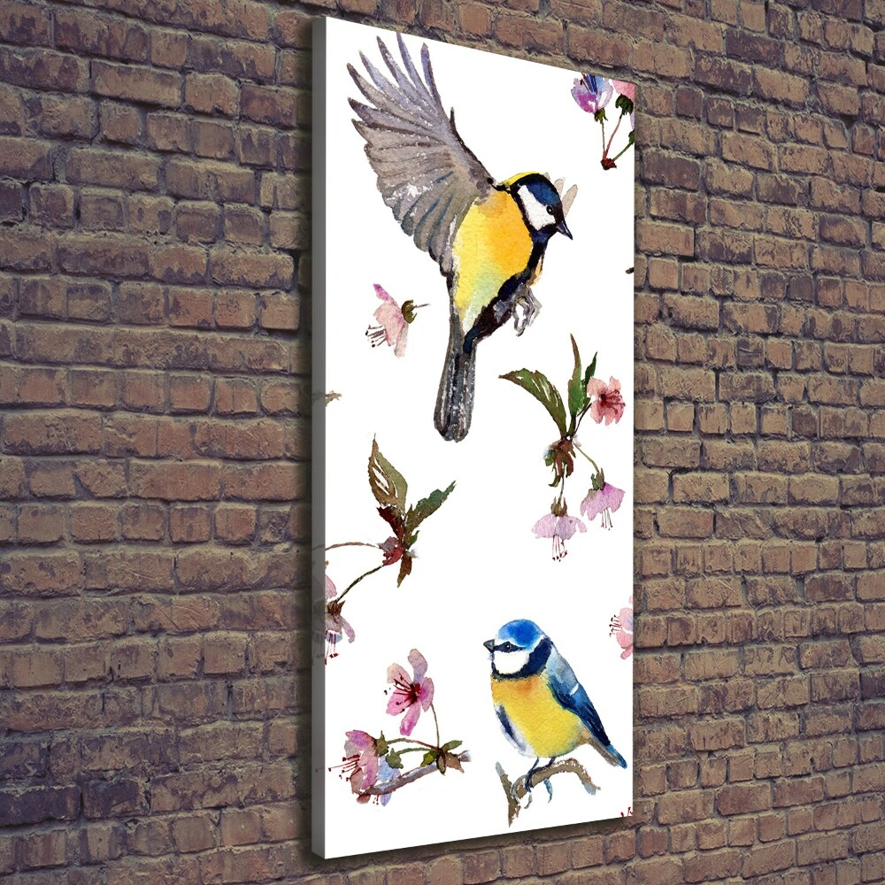 Large canvas wall art Birds and flowers