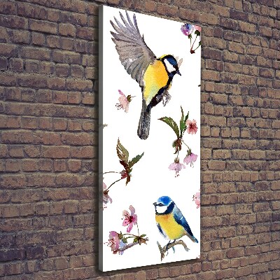 Large canvas wall art Birds and flowers