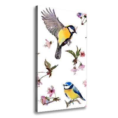 Large canvas wall art Birds and flowers