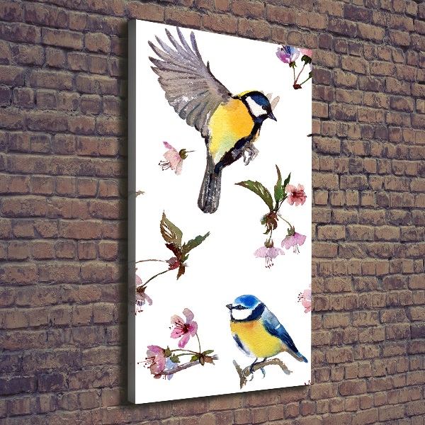 Large canvas wall art Birds and flowers