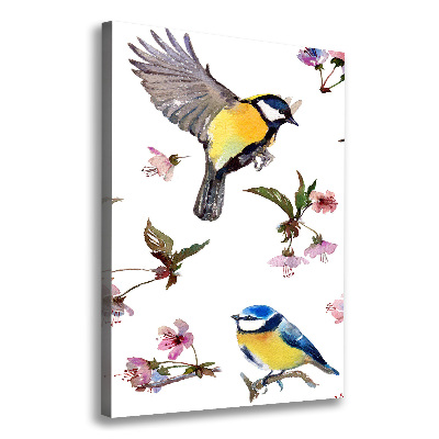 Large canvas wall art Birds and flowers