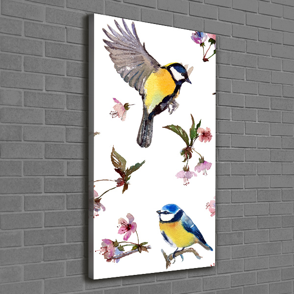 Large canvas wall art Birds and flowers